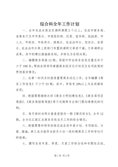 综合科全年工作计划.docx