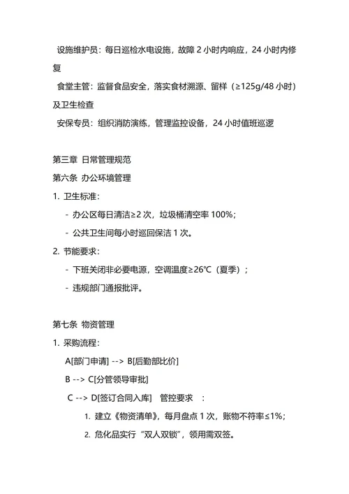 通用行政后勤管理制度