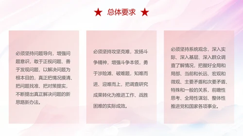 红色简约大气关于在全党大兴调查研究的工作方案主题PPT模板党建