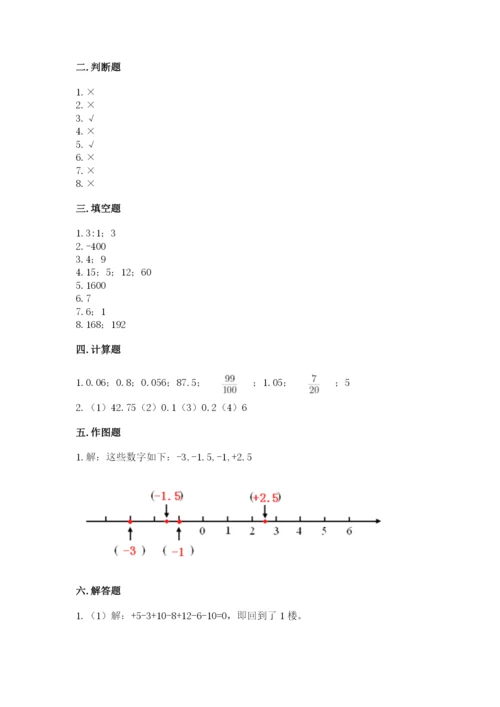 沪教版小学数学六年级下册期末检测试题word版.docx