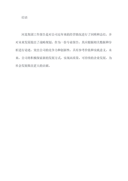 河北集团工作报告