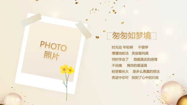 金色生日快乐生日派对纪念册电子相册动态PPT