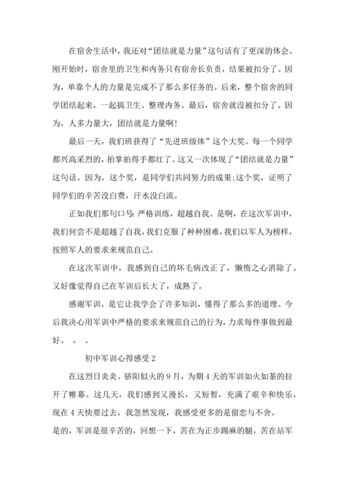 初中军训心得感受范文5篇（一）.docx