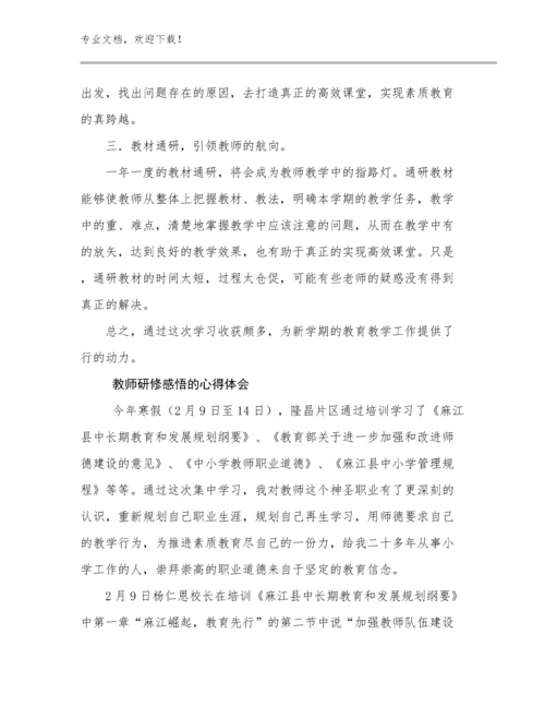 2024教师研修感悟的心得体会优选范文11篇合辑.docx