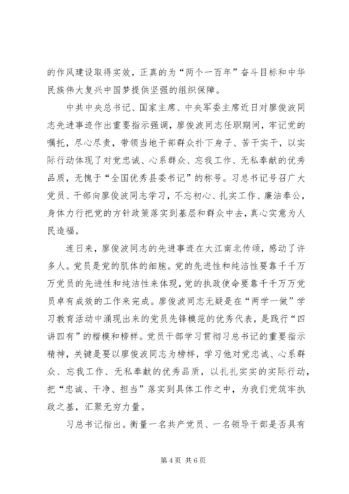 学习廖俊波先进事迹心得体会三篇.docx