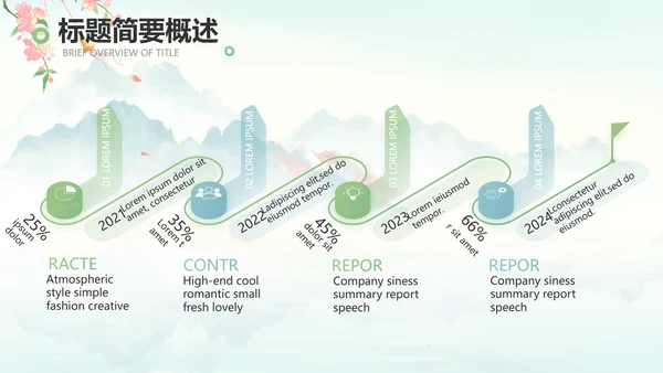 唯美中国风你好春天春季旅游PPT