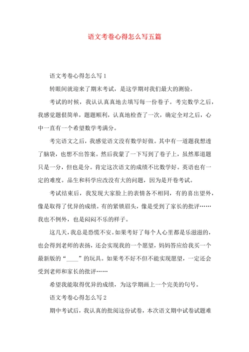 语文考卷心得怎么写五篇.docx