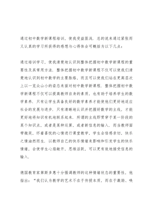 初中数学教师培训心得体会范文5篇.docx