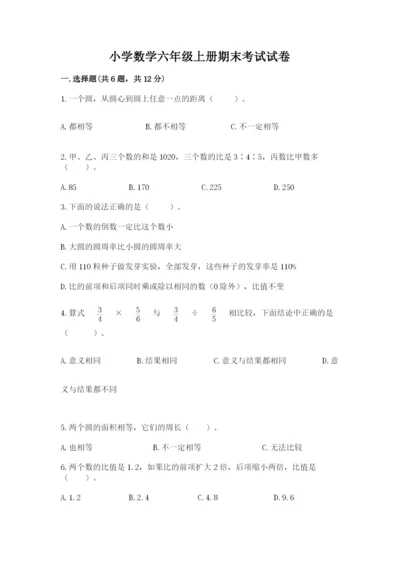 小学数学六年级上册期末考试试卷含答案【轻巧夺冠】.docx