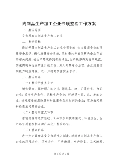 肉制品生产加工企业专项整治工作方案 (2).docx