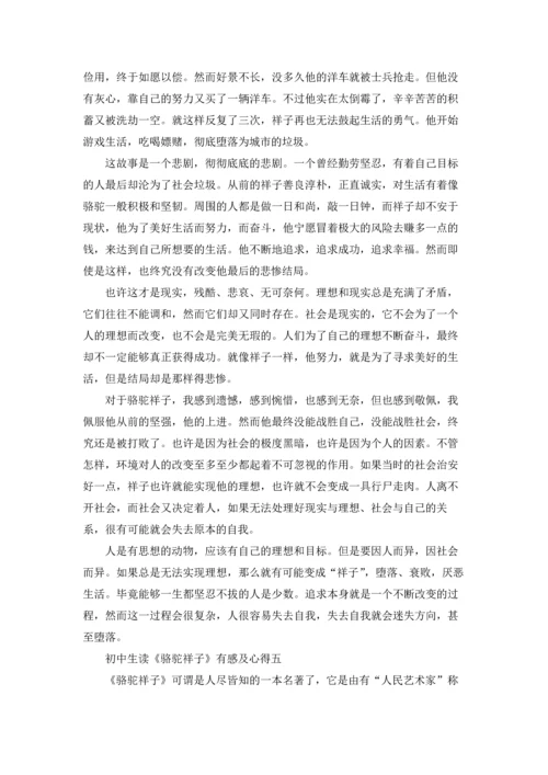 初中生读《骆驼祥子》有感及心得范文.docx