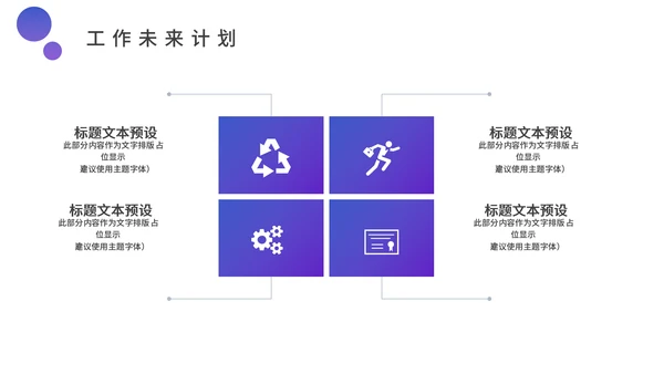 蓝紫渐变色商务工作汇报通用PPT模板