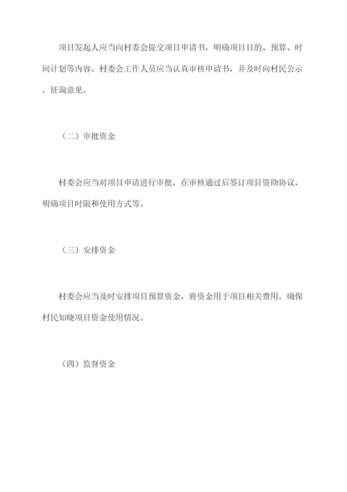村项目资金管理制度