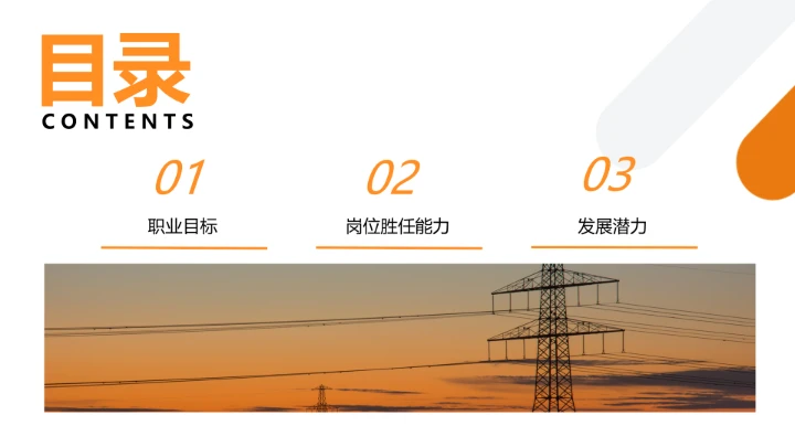 电气工程和自动化专业大学生职业生涯规划求职综合展示PPT