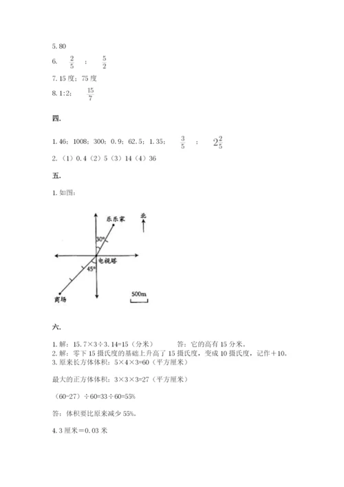 小学六年级数学毕业试题附参考答案【a卷】.docx