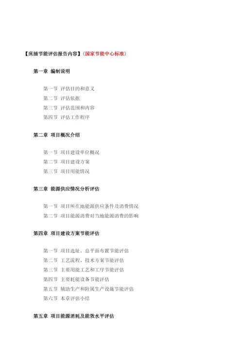 床插项目节能评估报告模板.docx