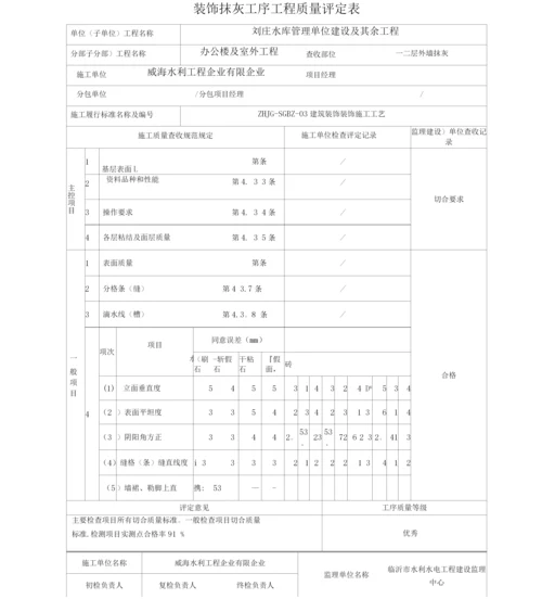 建筑施工-装饰抹灰工程检验批质量验收记录表.docx