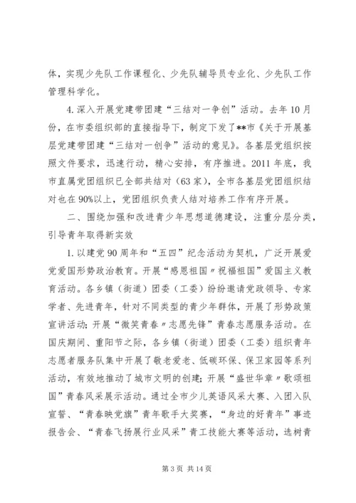 在共青团XX市十四届六次全委(扩大)会议上的工作报告 (4).docx