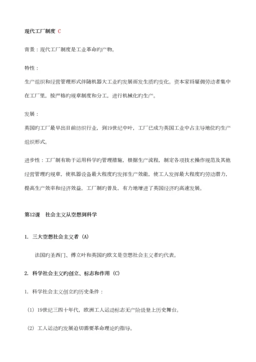 2023年上海高中历史第四分册知识点整理.docx