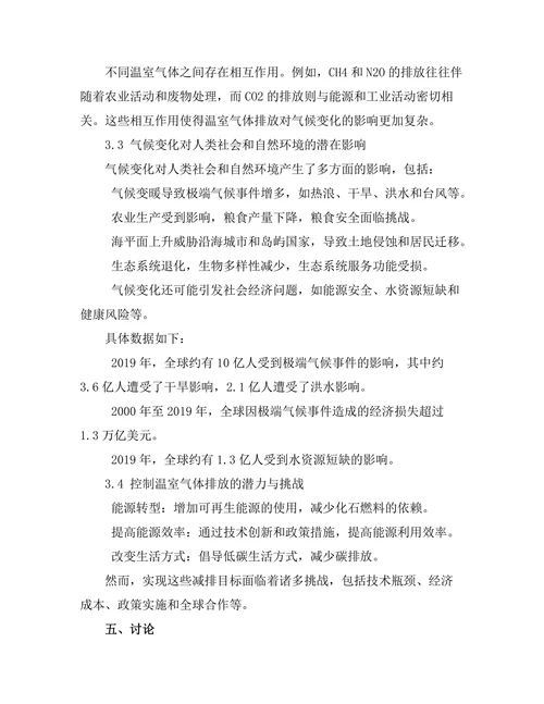 温室气体排放对气候变化的影响研究