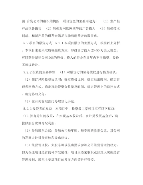 精编之i品牌女鞋全球网络销售项目融资计划书.docx