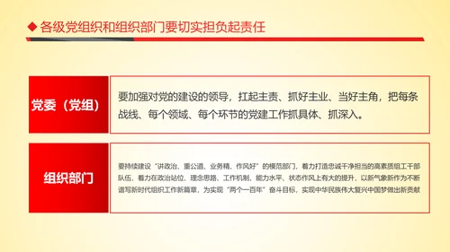 红色贯彻落实新时代党的组织路线PPT模板