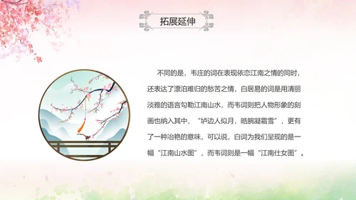 粉色水彩中国风九年级语文课件菩萨蛮课件讲解分析PPT
