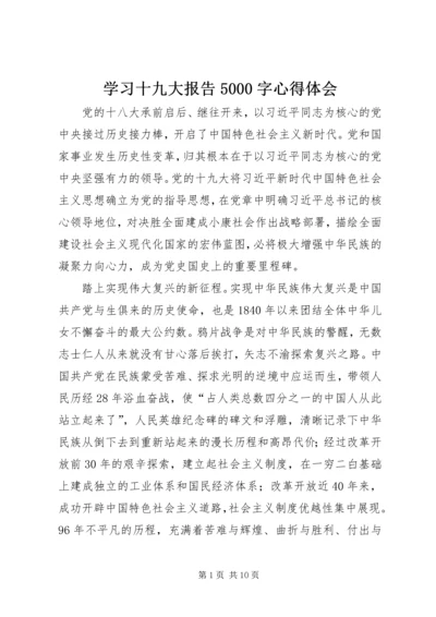 学习十九大报告5000字心得体会.docx