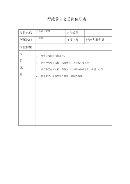 岗位职责架构图