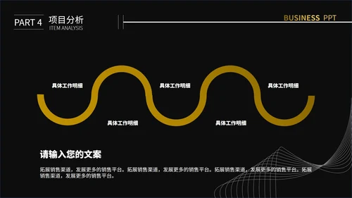 黑色简约线条创业计划书通用PPT模板