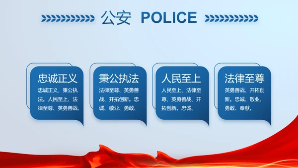 蓝色大气公安警察派出所演讲PPT