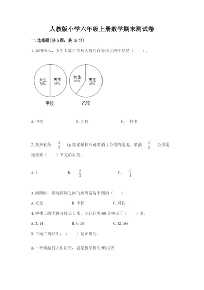 人教版小学六年级上册数学期末测试卷答案下载.docx