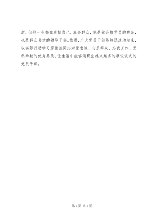 学习廖俊波先进事迹心得体会.docx