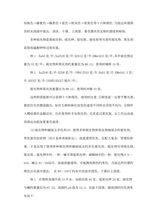 铜门着色工艺流程及铜门着色问题.docx