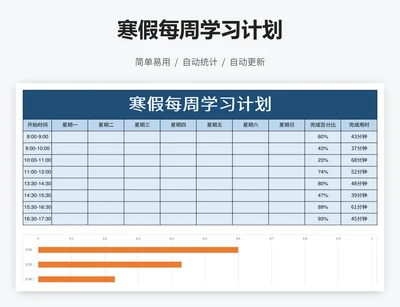 寒假每周学习计划