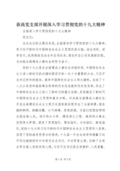 获高党支部开展深入学习贯彻党的十九大精神 (2).docx