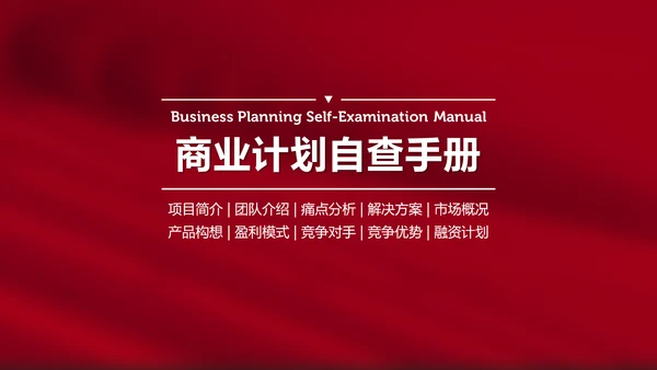 商业计划书自查手册ppt模板