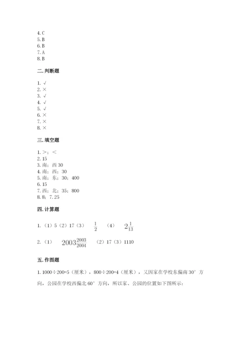 人教版六年级上册数学期中测试卷及答案【全优】.docx