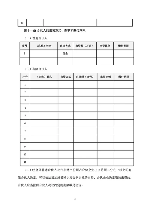 有限合伙企业合伙协议（私募基金）