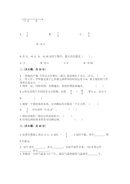 西师大版数学小升初模拟试卷及参考答案（培优）.docx