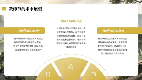 绿黄色中国风教师节感恩宣传PPT