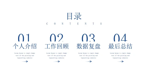 30页商务总结汇报通用目录PPT模板