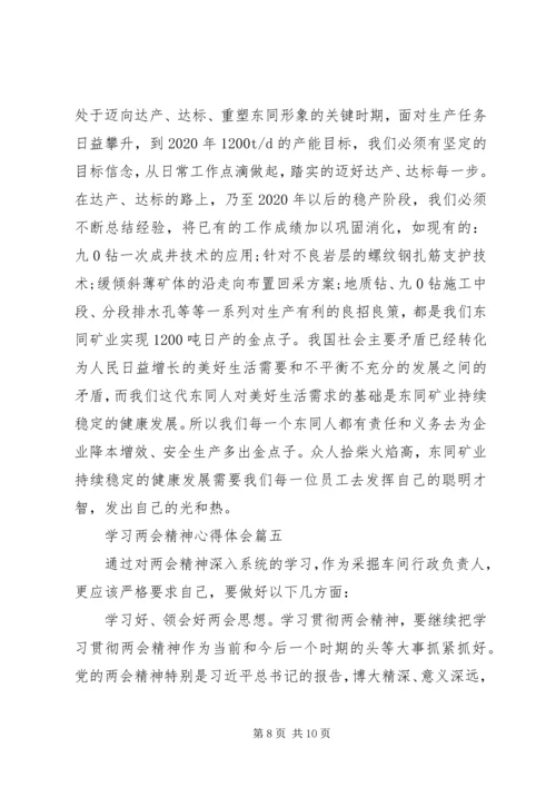 学习两会精神心得体会五篇.docx