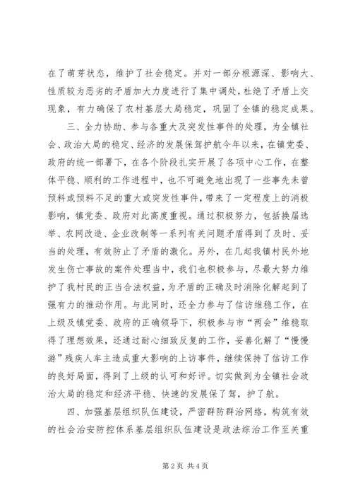 乡镇某年度政法综治工作总结.docx