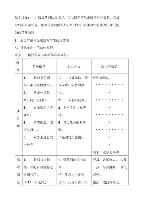 初中九年级体育与健康教案