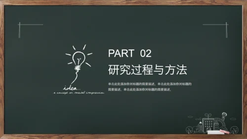 绿叶黑板毕业答辩通用PPT模板