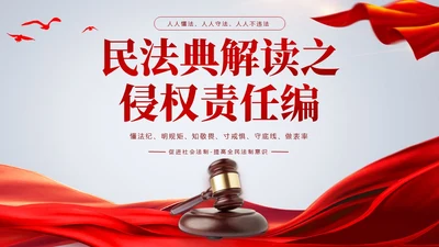 灰色简约风民法典解读之侵权责任编教育PPT课件