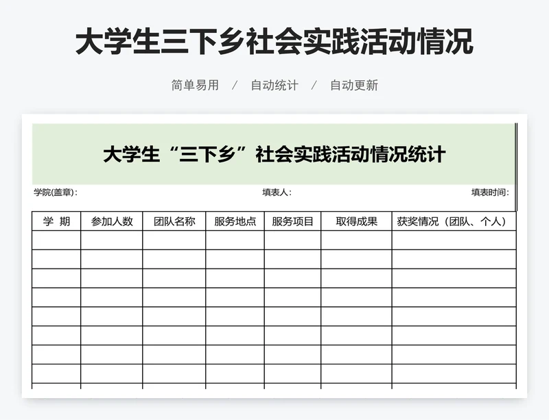 大学生三下乡社会实践活动情况统计