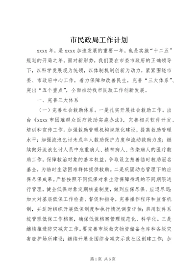 市民政局工作计划.docx