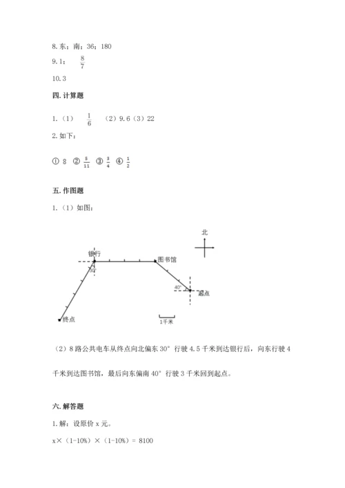 人教版六年级上册数学期末测试卷含答案【黄金题型】.docx